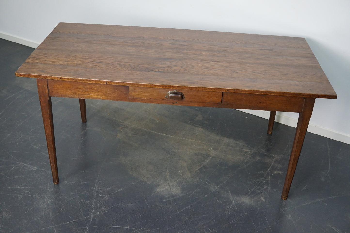 French Oak Farmhouse Art Deco Style Dining Table, 1920s-1930s