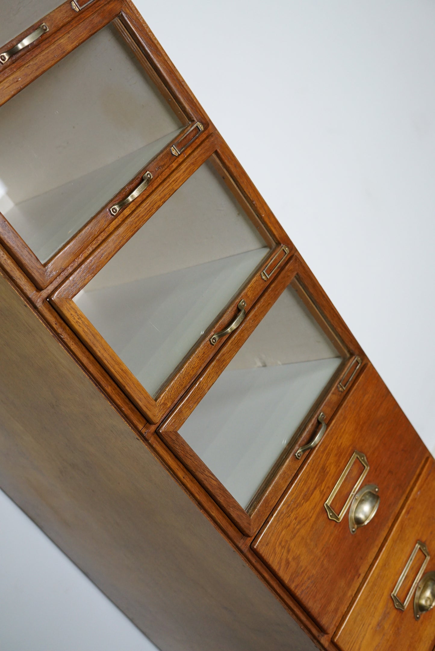 Vintage Dutch Oak Haberdashery Shop Cabinet, 1930s