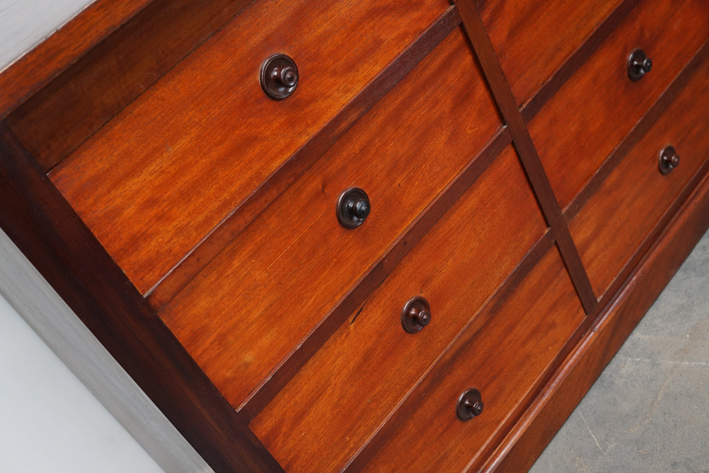 English Mahogany Commode or Bank of Drawers, 1930s