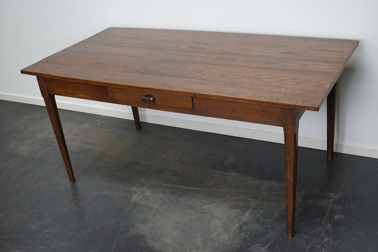 French Oak Farmhouse Art Deco Style Dining Table, 1920s-1930s