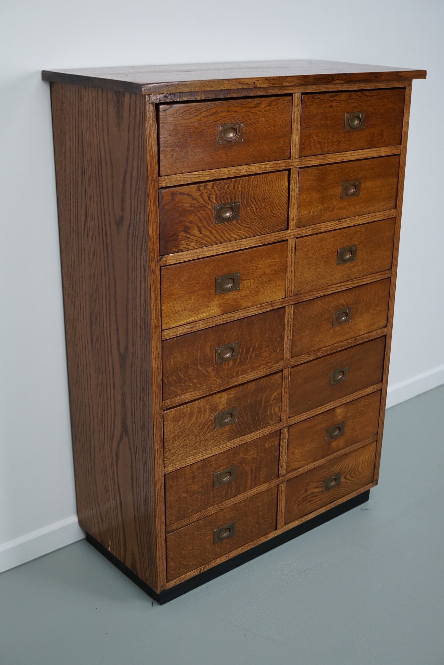 English Oak Apothecary / Filing Cabinet Campaign Style, 1930s