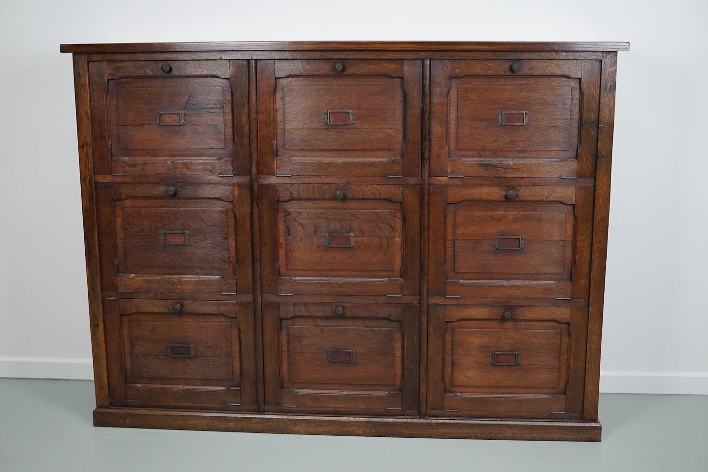 Antique French Oak Apothecary / Filing Cabinet Folding Doors, Late 19th Century