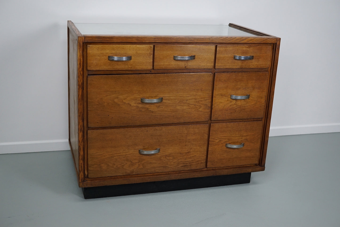 Vintage French Oak Haberdashery Cabinet or Shop Counter, 1950s