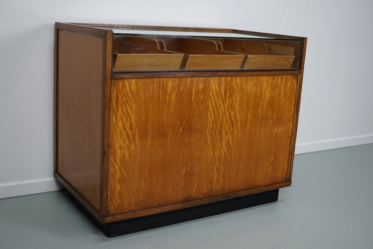 Vintage French Oak Haberdashery Cabinet or Shop Counter, 1950s