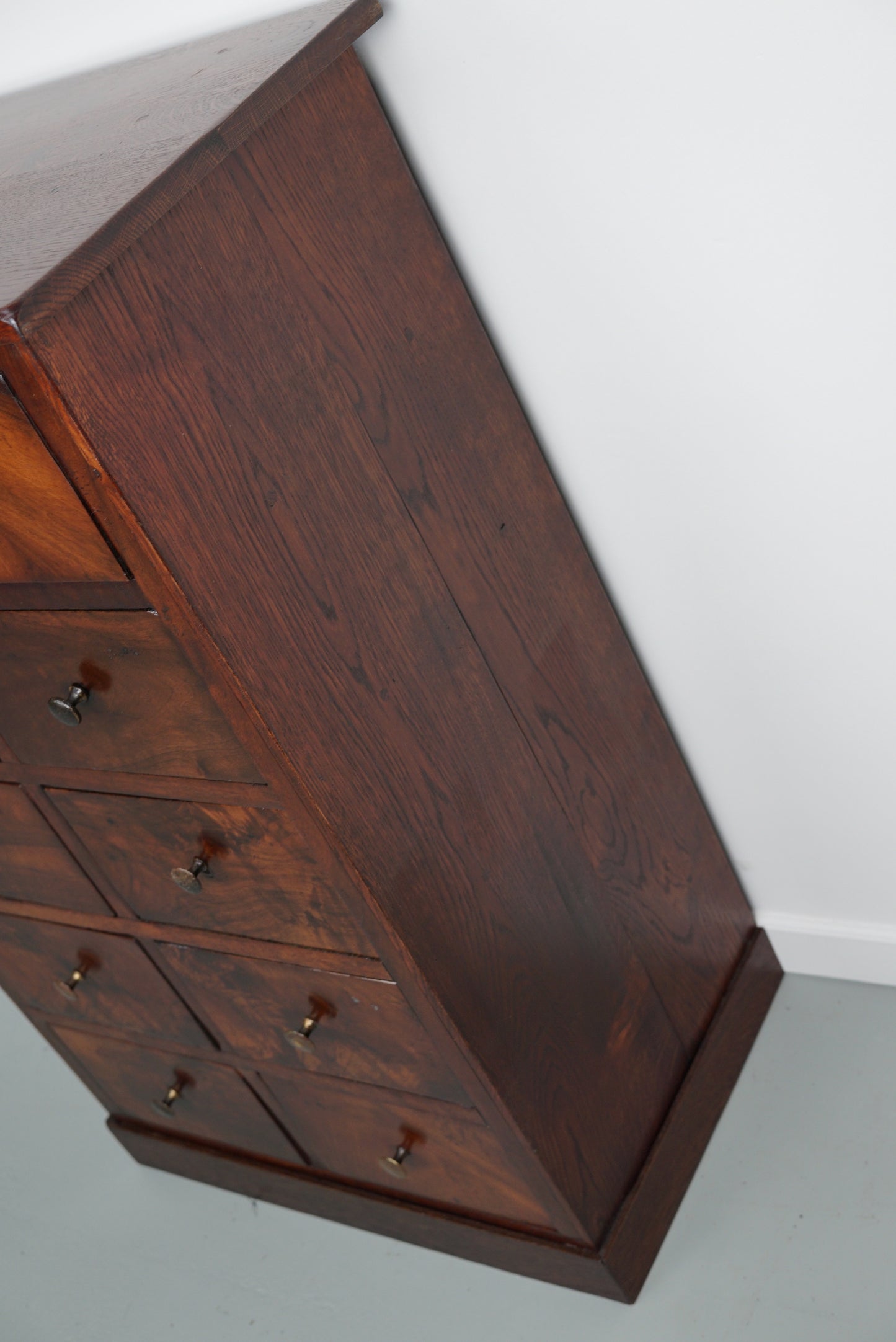 German Flower Mahogany Apothecary Cabinet, 19th Century