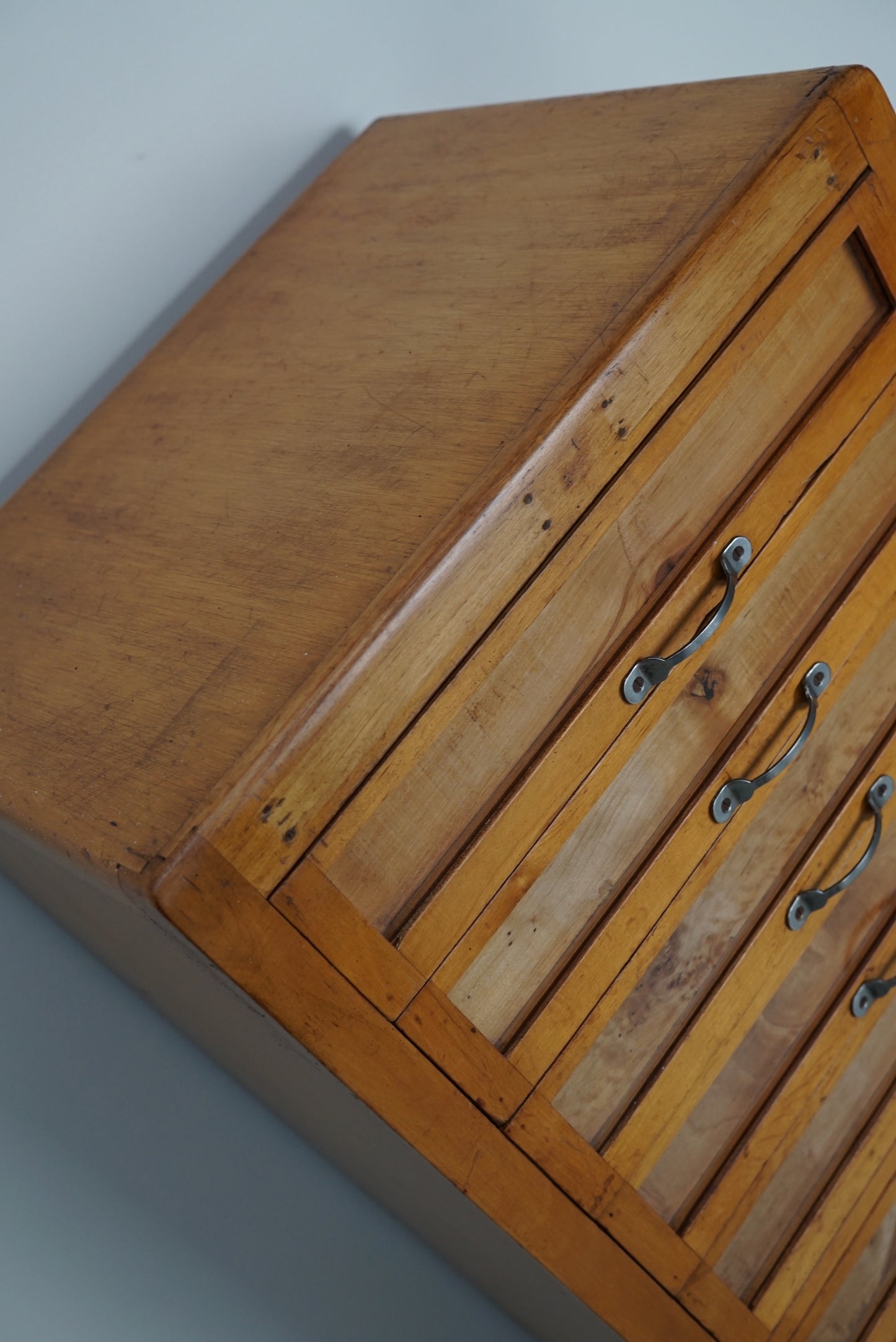 Vintage Italian Beech Haberdashery Shop Cabinet, 1950s