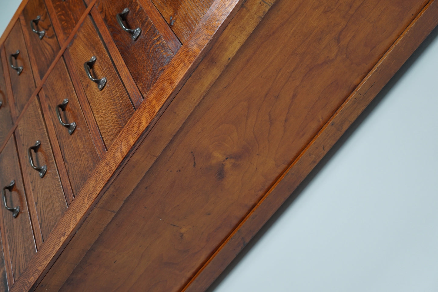 Dutch Oak & Beech Industrial Apothecary or Filing Cabinet, 1930s