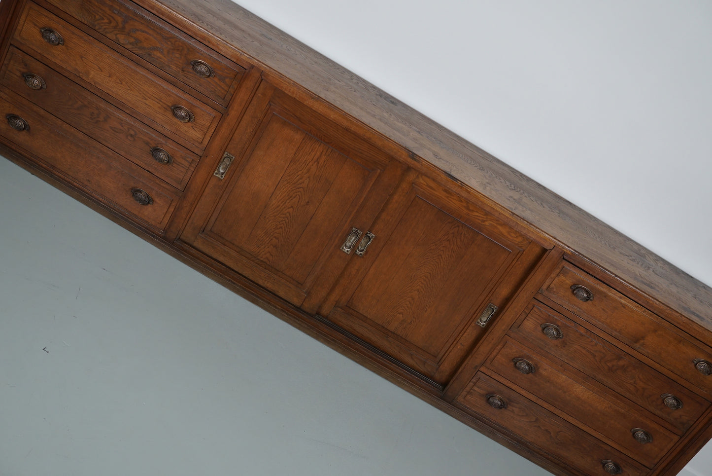 Large Antique French Oak Apothecary Cabinet or Sideboard, Circa 1900