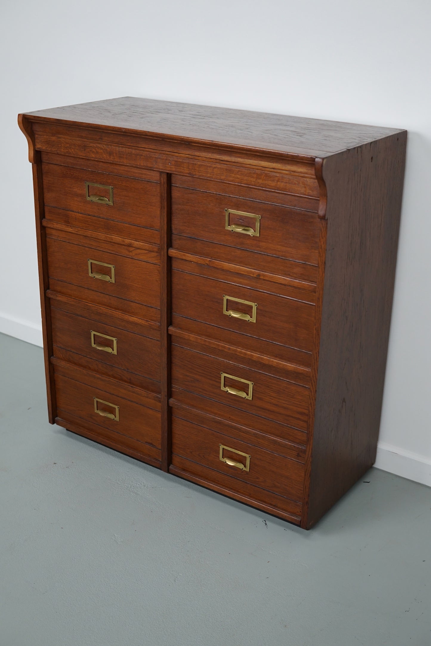 German Oak Filing Cabinet with Folding Doors by F.Soennecken, 1920