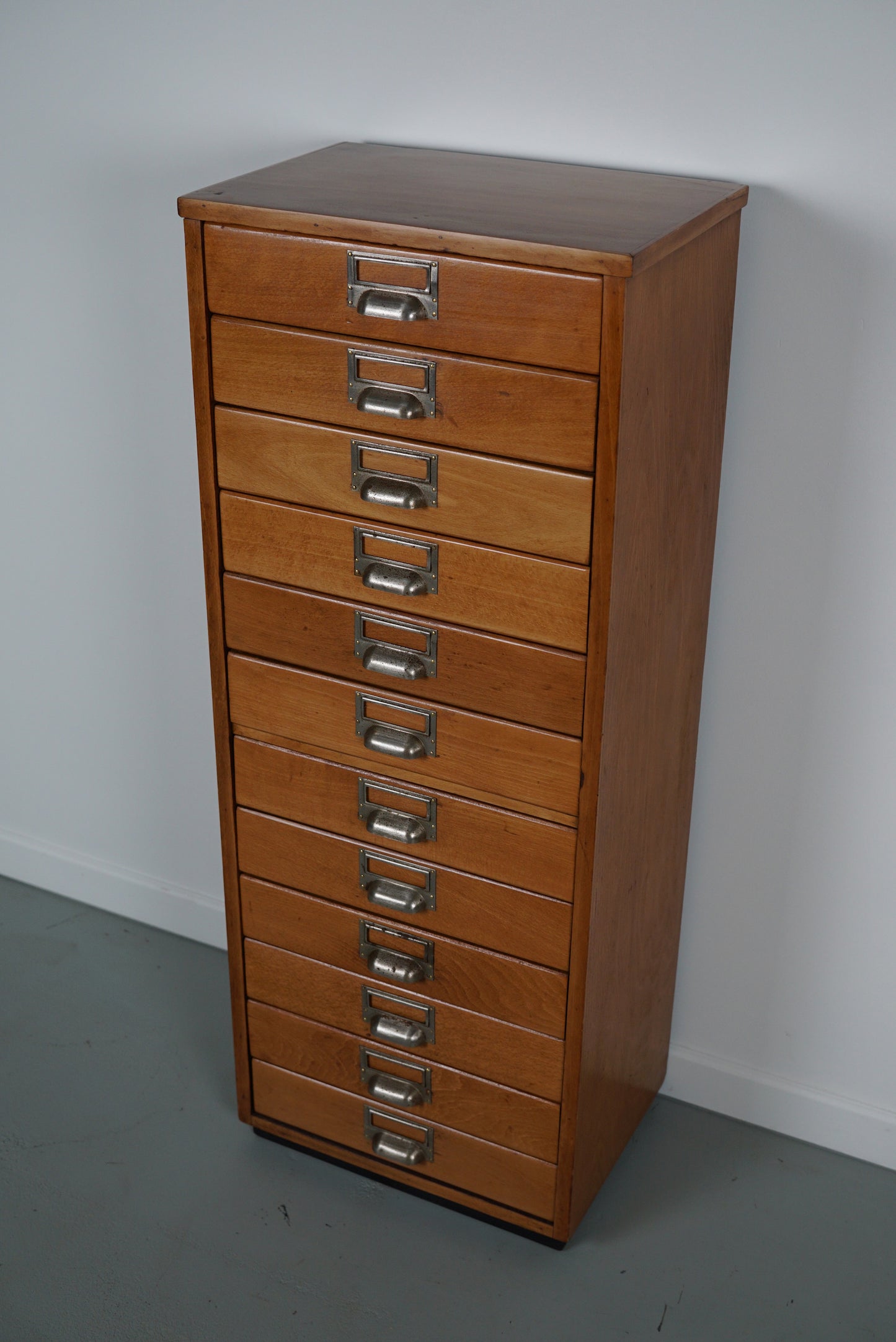 Small Dutch Beech Apothecary Cabinet, 1950s