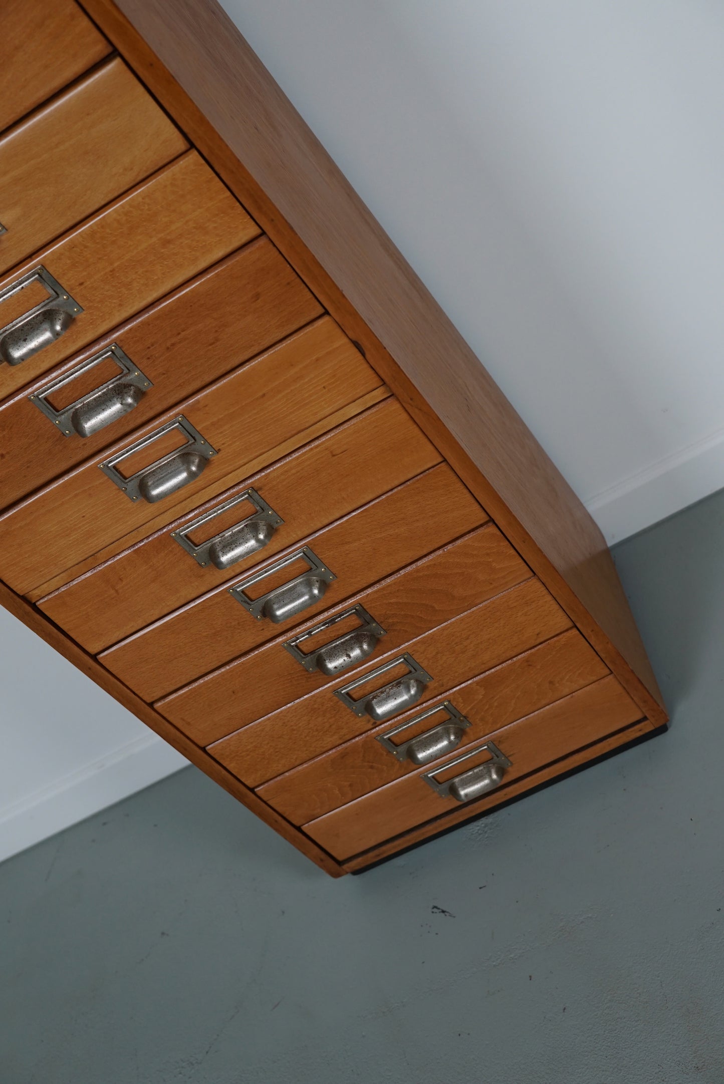 Small Dutch Beech Apothecary Cabinet, 1950s