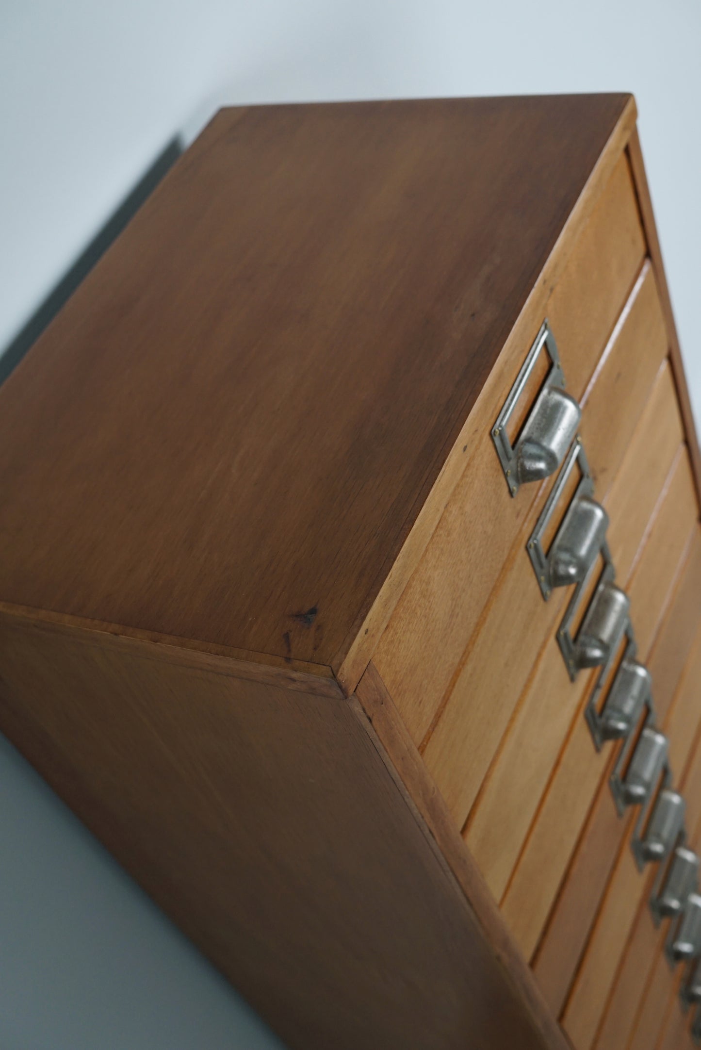 Small Dutch Beech Apothecary Cabinet, 1950s