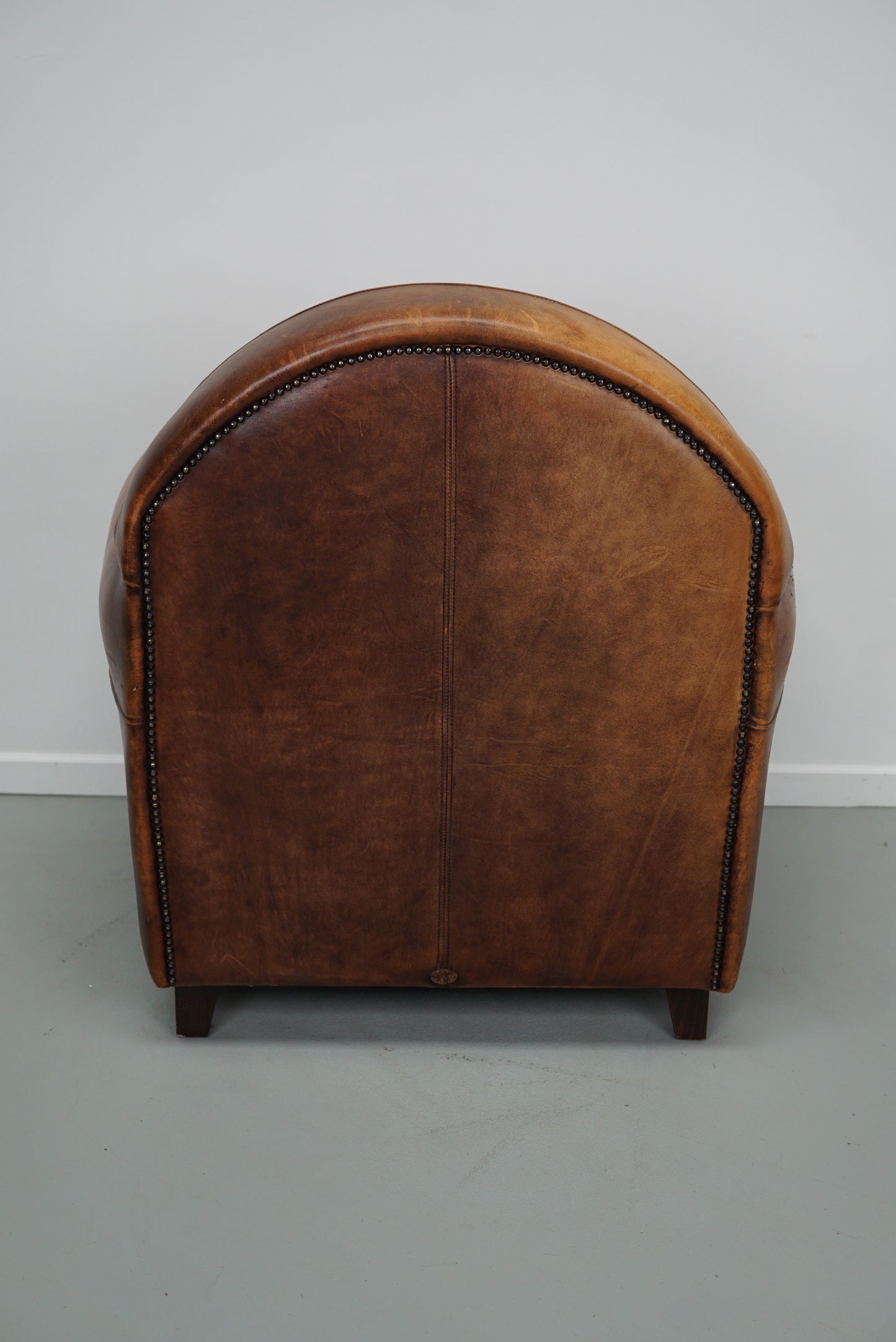 Vintage Dutch Cognac Colored Leather Club Chair