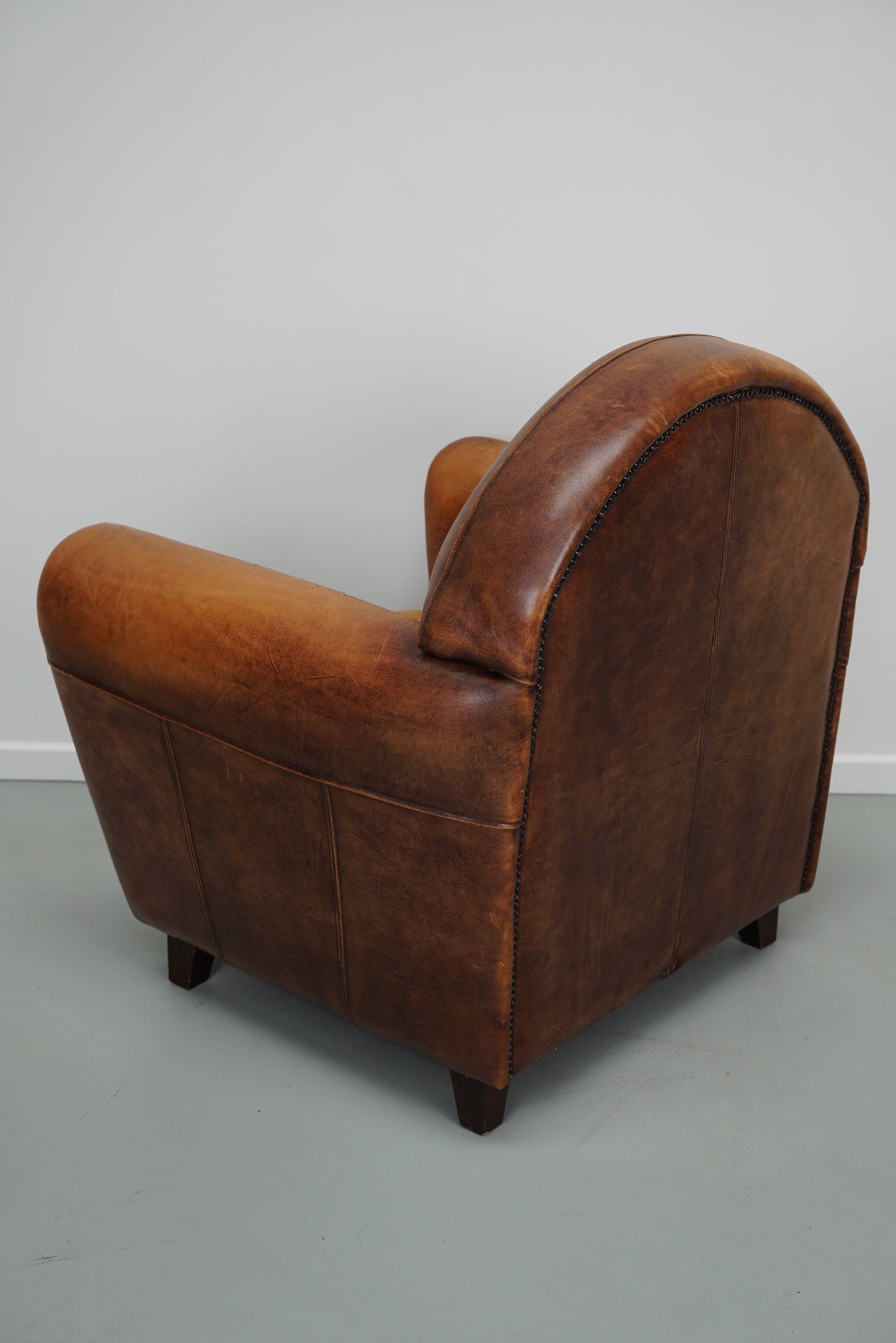 Vintage Dutch Cognac Colored Leather Club Chair