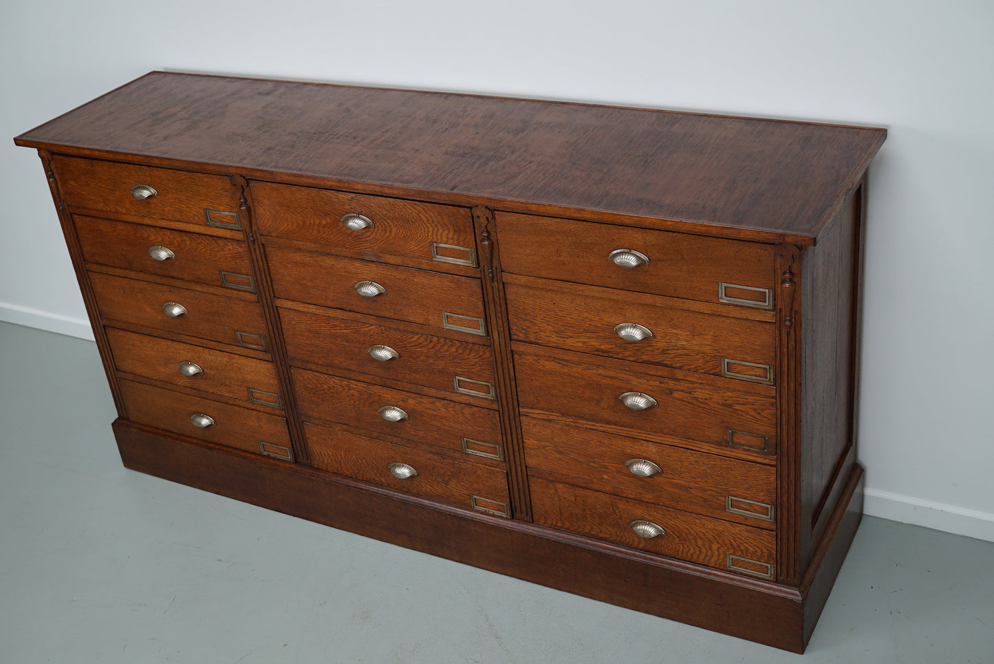 Antique German Oak Apothecary / Filing Cabinet, circa 1900