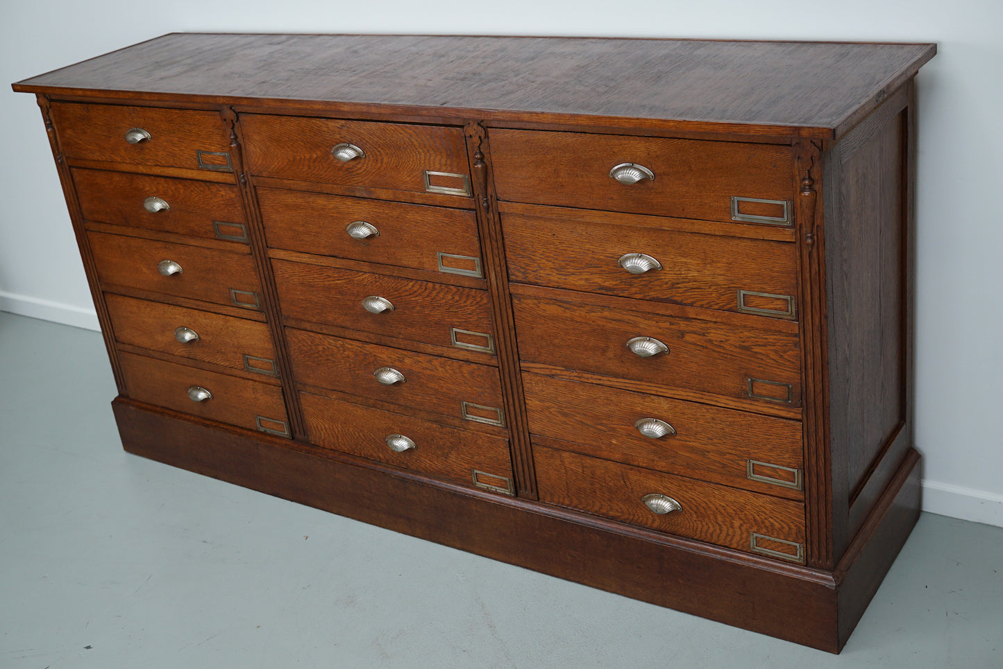 Antique German Oak Apothecary / Filing Cabinet, circa 1900