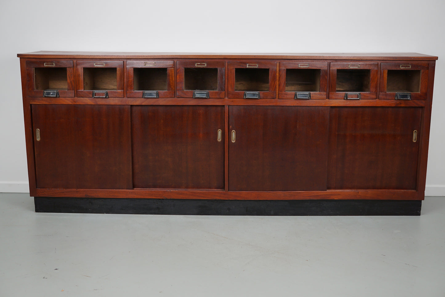 Large Vintage Dutch Mahogany Haberdashery Shop Cabinet, 1950s