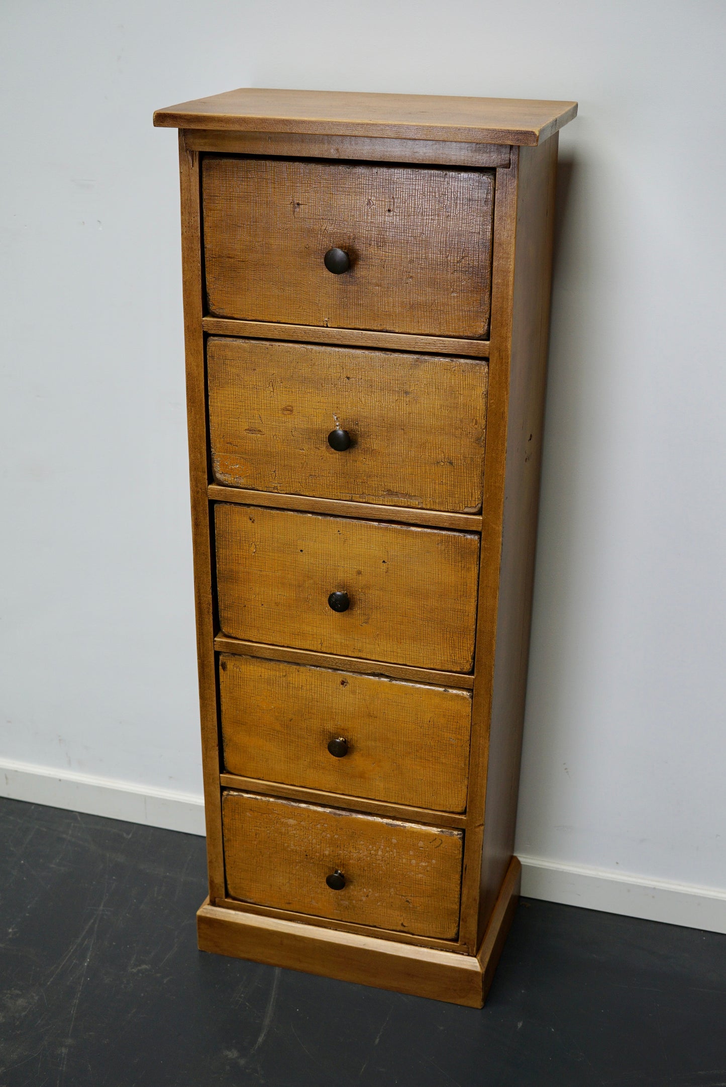 Antique Dutch Ochre Drawer Cabinet, Early 20th Century