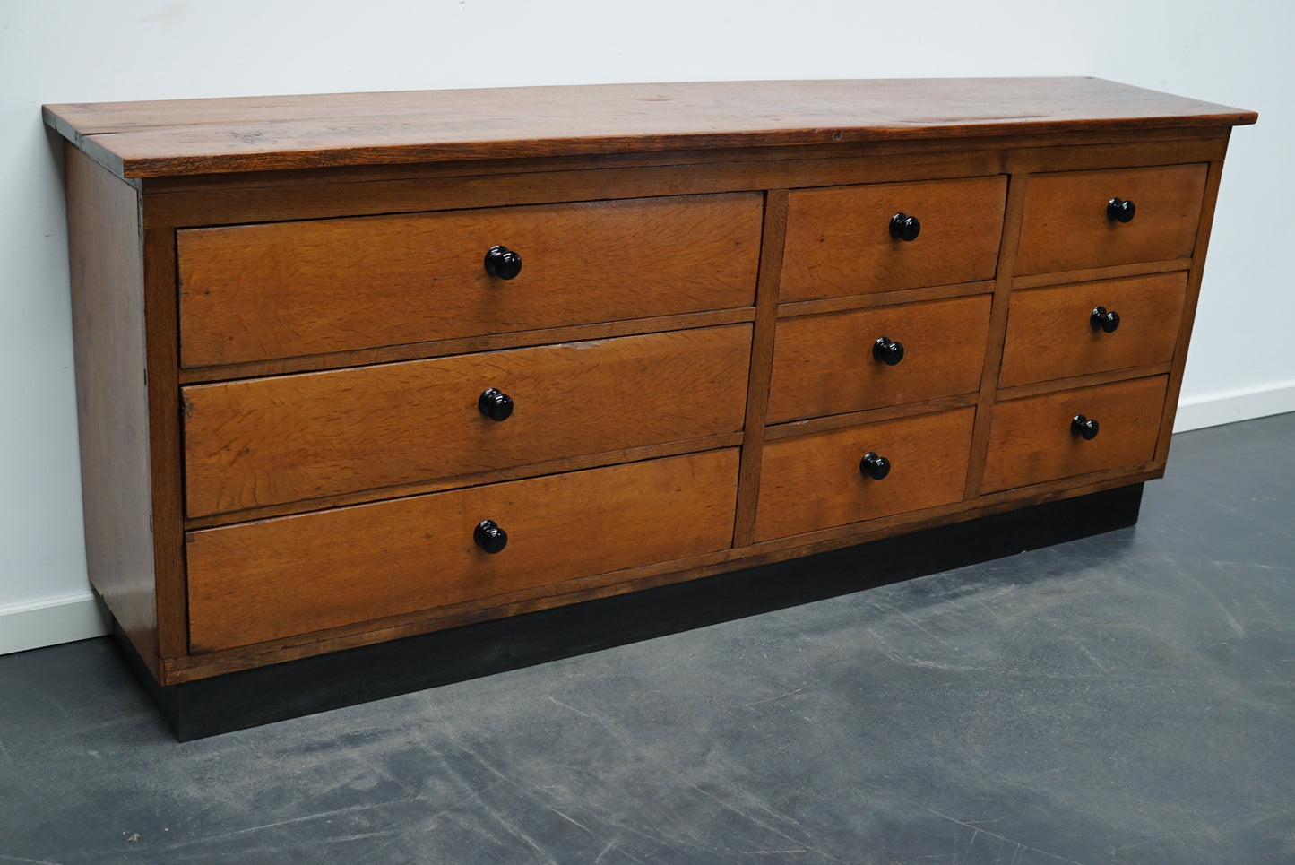 German Oak Industrial Apothecary Cabinet, Mid-20th Century