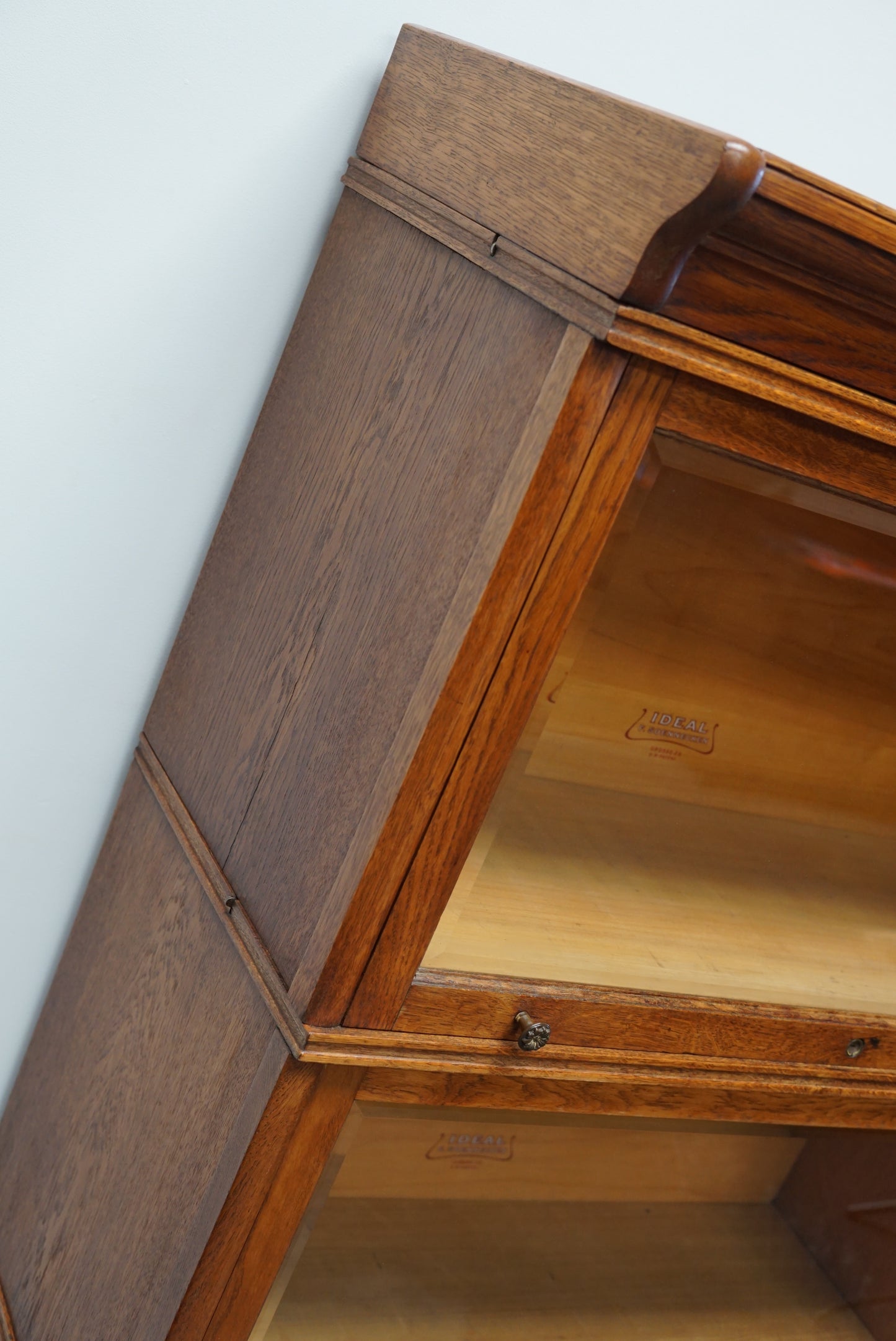 German Oak Bookcase with Folding Doors in Style of Globe Wernicke, Ca 1900s