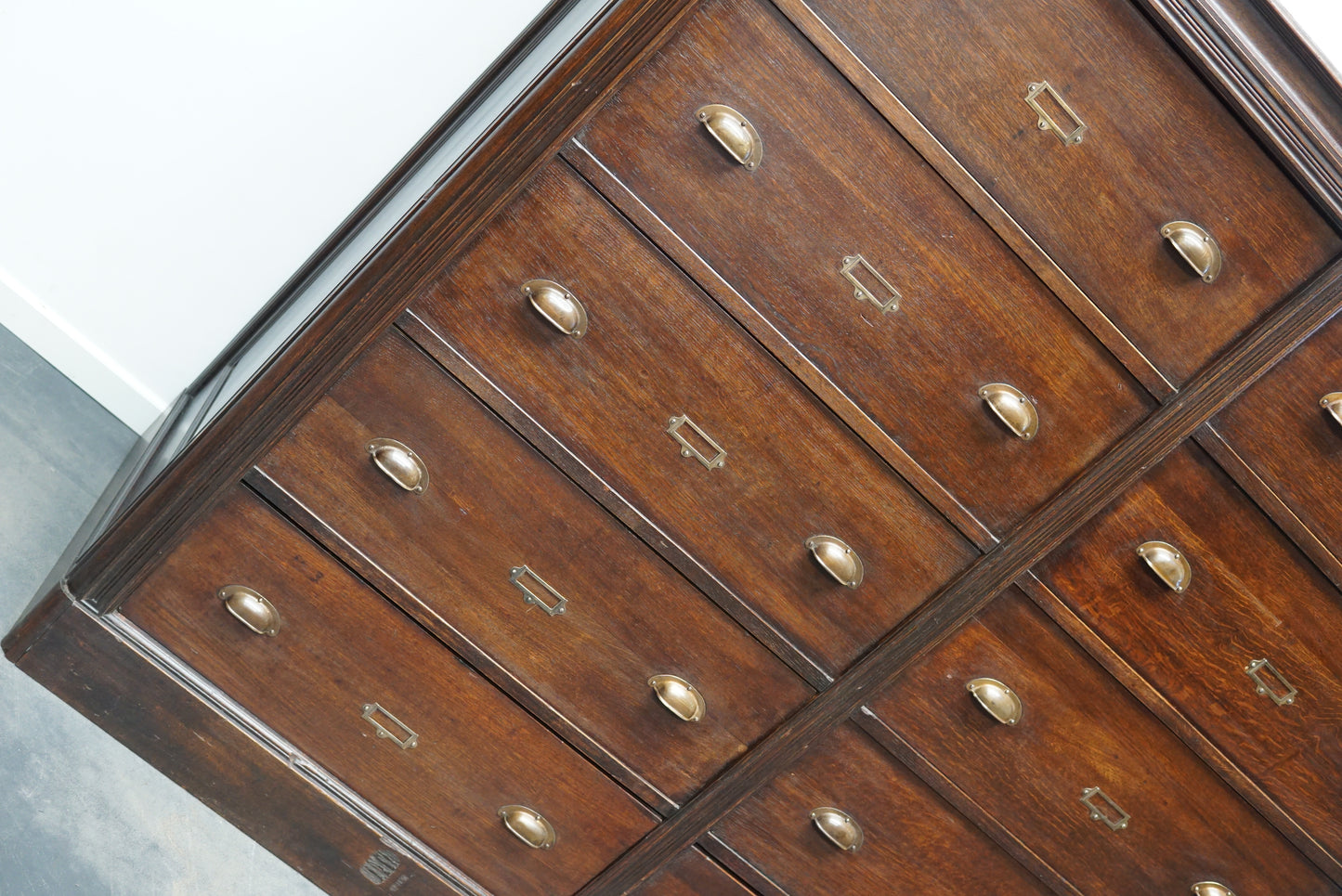 Very Large Antique French Oak Apothecary Cabinet, Early 20th Century